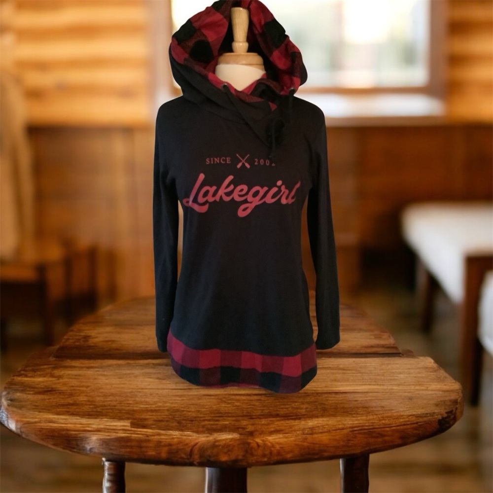 Lakegirl Women's Black and Red Hoodie Tunic - Picture 2 of 7